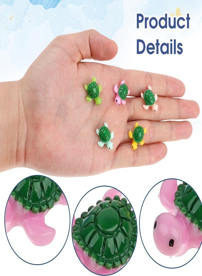 Zelphvt 20 PCS Mini Green Turtle Turtle Decor Multicolored Mini Turtles Turtles Miniature Figurines for Garden, Aquarium, DIY Crafts and Party Ornaments - Image 3